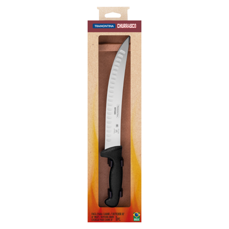 10″ BUTCHER/ FLUTED KNIFE, BLACK