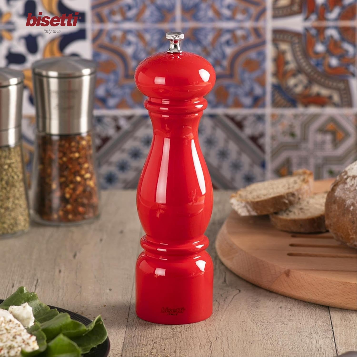 FIRENZE SALT MILL RED GLOSSY BEECH WOOD  22 CM