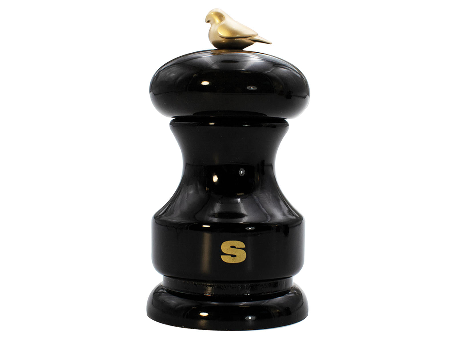 BIRD SALT MILL BLACK GLOSSY LAQUERED