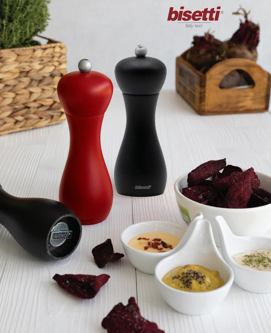 RIMNI PEPPER MILL BURGANDY MATT 18 CM