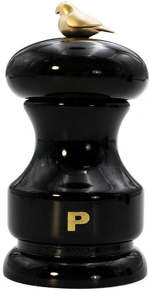 BIRD PEPPER MILL BLACK GLOSSY LAQUERED